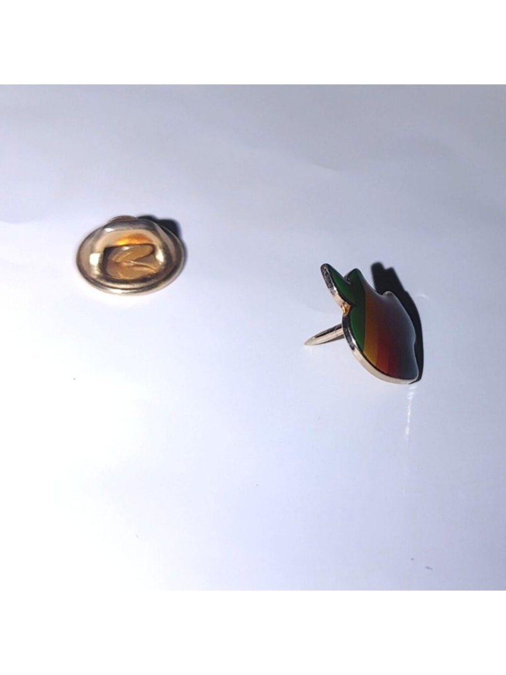 Rainbow Macintosh Apple Logo Pin Tack Lapel Vintage Gold Tone Retro Collectible - Picture 11 of 14